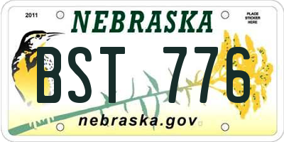 NE license plate BST776