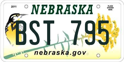 NE license plate BST795