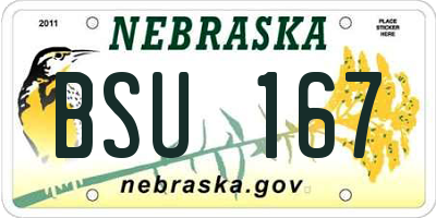 NE license plate BSU167