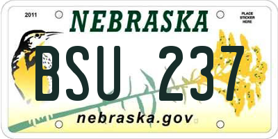 NE license plate BSU237