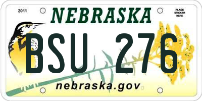 NE license plate BSU276