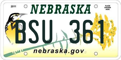 NE license plate BSU361
