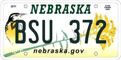 NE license plate BSU372