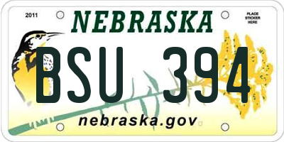 NE license plate BSU394