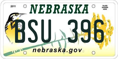 NE license plate BSU396