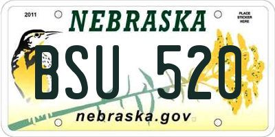NE license plate BSU520