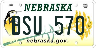 NE license plate BSU570