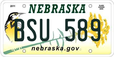 NE license plate BSU589
