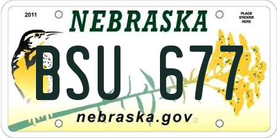 NE license plate BSU677