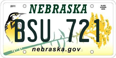 NE license plate BSU721
