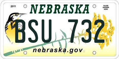 NE license plate BSU732