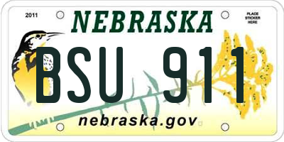 NE license plate BSU911