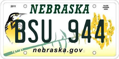 NE license plate BSU944
