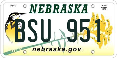 NE license plate BSU951