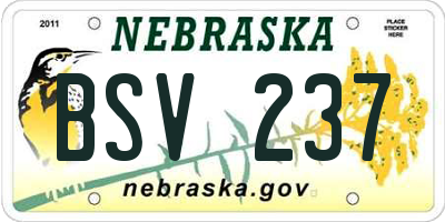 NE license plate BSV237