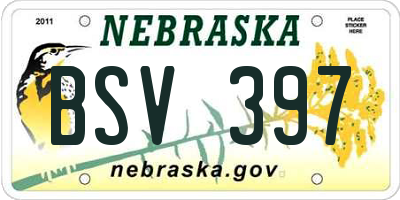 NE license plate BSV397