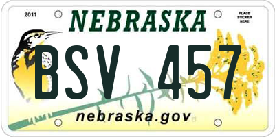 NE license plate BSV457