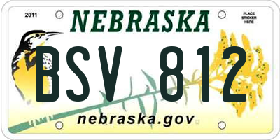 NE license plate BSV812