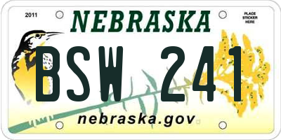 NE license plate BSW241
