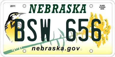 NE license plate BSW656