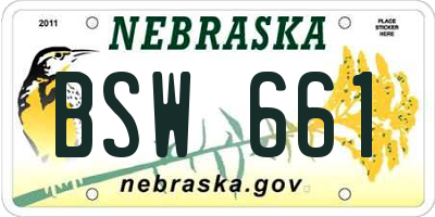 NE license plate BSW661