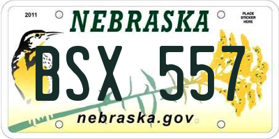 NE license plate BSX557