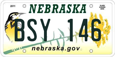 NE license plate BSY146