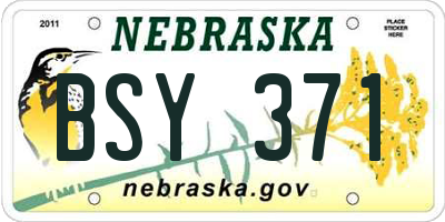 NE license plate BSY371