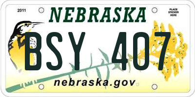 NE license plate BSY407
