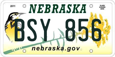 NE license plate BSY856