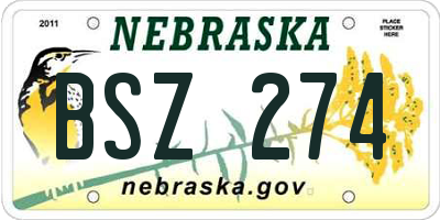 NE license plate BSZ274