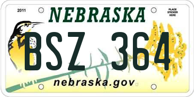 NE license plate BSZ364