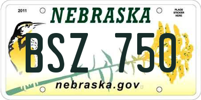 NE license plate BSZ750