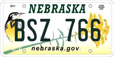 NE license plate BSZ766