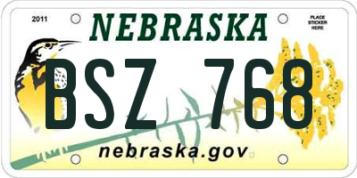 NE license plate BSZ768