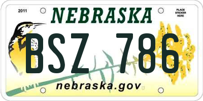 NE license plate BSZ786