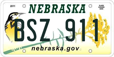 NE license plate BSZ911