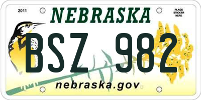 NE license plate BSZ982