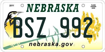 NE license plate BSZ992