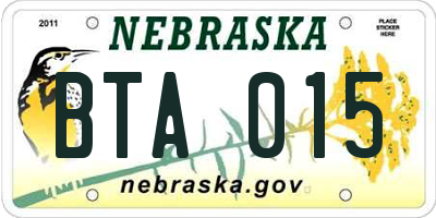 NE license plate BTA015