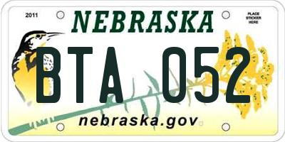 NE license plate BTA052