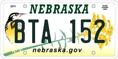 NE license plate BTA152