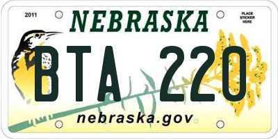 NE license plate BTA220
