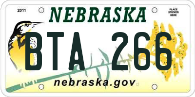NE license plate BTA266