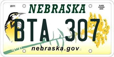 NE license plate BTA307