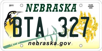 NE license plate BTA327