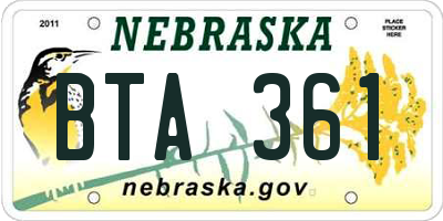 NE license plate BTA361