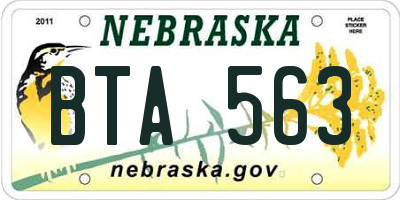 NE license plate BTA563