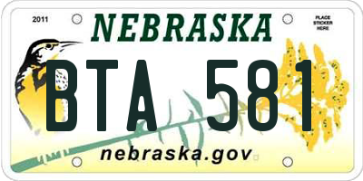 NE license plate BTA581