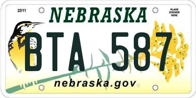 NE license plate BTA587